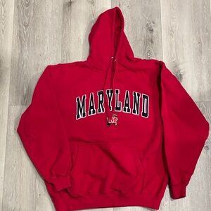 Old Varsity Brand Maryland Hoodie Sweatshirt Size Large